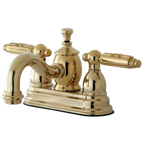 KS7102GL 4" Centerset Bathroom Faucet, Polished Brass